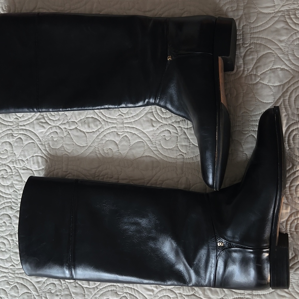 Bally Sleek Black Leather Riding Boots